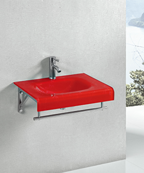 Lavabo in vetro, facile da installare, lavabo in vetro con mobiletto in acciaio inossidabile JH-8810-1