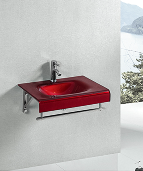 Sicurezza rinforzata, cottura ad alta temperatura, lavabo in vetro con mobiletto in acciaio inossidabile JH-8810-8