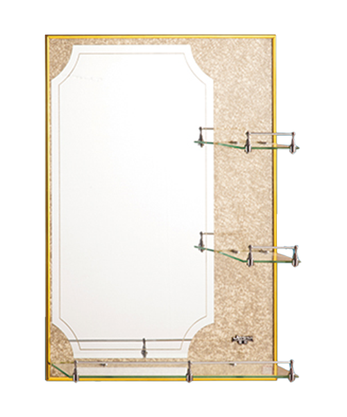 Specchio artistico, 4MM, 5MM, Vendita calda Bagno in stile moderno Bagno con doccia di lusso Specchio semplice Specchio tradizionale con ripiano JH-2015-11, specchio argento senza rame da 4 mm o specchio in alluminio, spessore divisorio 5 mm