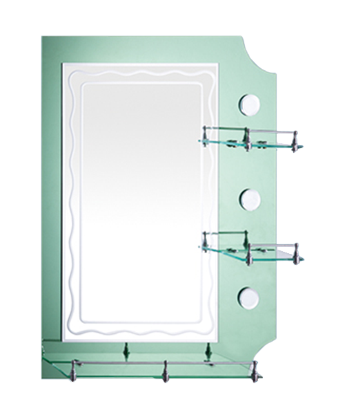 Specchio a strato singolo, decalcomanie in cristallo, 4 mm, 5 mm, vendita calda bagno in stile moderno doccia di lusso specchio semplice specchio tradizionale con ripiano JH-81025