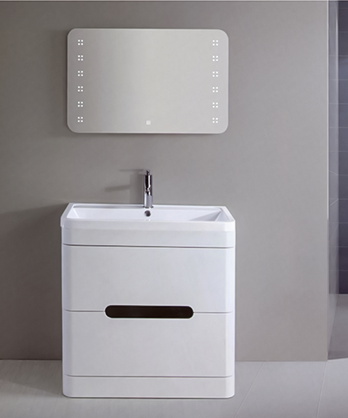 Splendido armadio principale / armadietto laterale: pannello multistrato, PVC, legno massello, armadio in alluminio, ferro battuto, acciaio inossidabile può essere realizzato, vendita calda Bagno moderno in stile bagno doccia di lusso con armadio a specchio JH-P01589